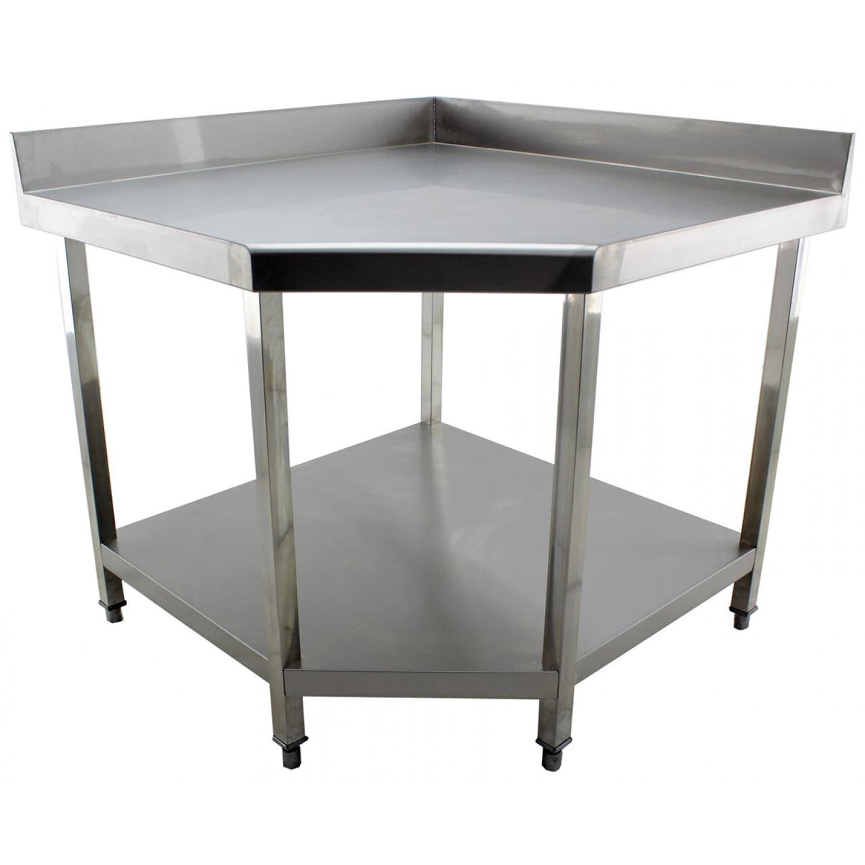 Commercial Work Table Corner Unit Stainless Steel Sides 700mm Upstand | Vt107 Cb