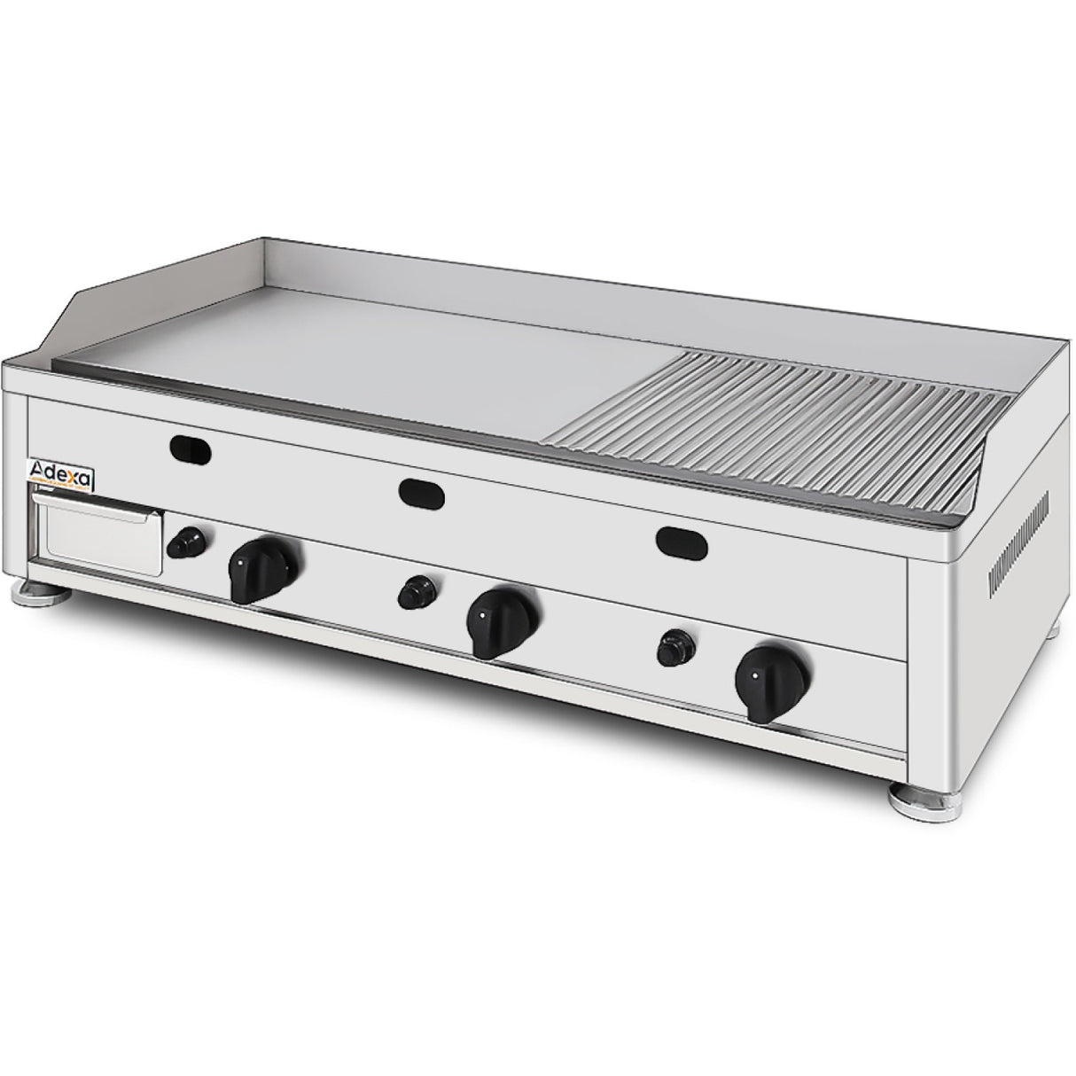 Commercial Gas Griddle Smooth/Ribbed Plate 3 Zones 9k W Countertop | Ggn10002