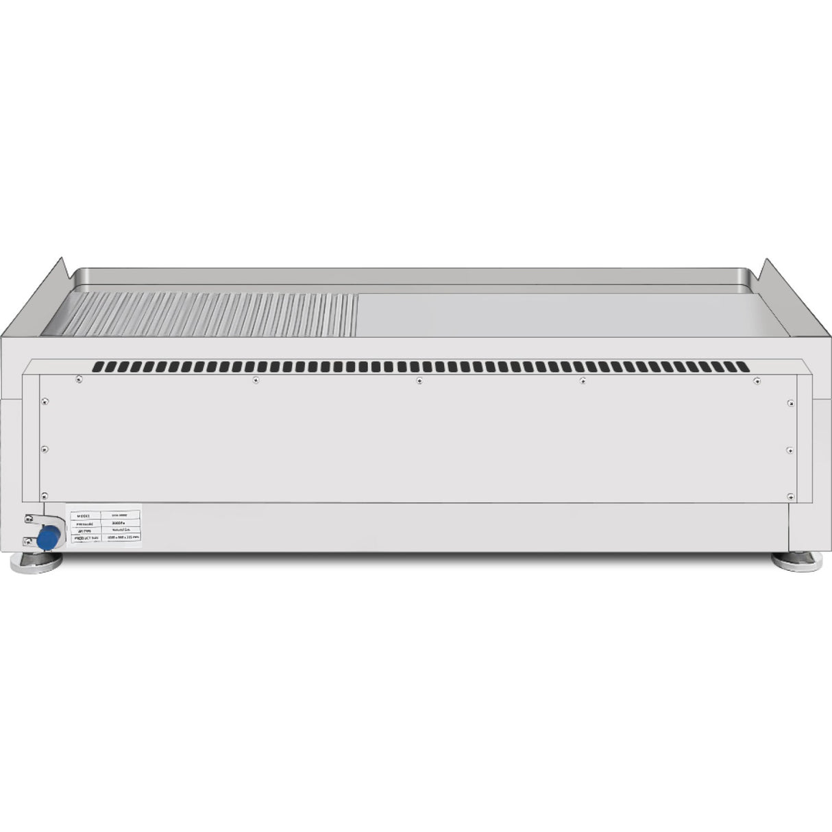 Commercial Gas Griddle Smooth/Ribbed Plate 3 Zones 9k W Countertop | Ggn10002