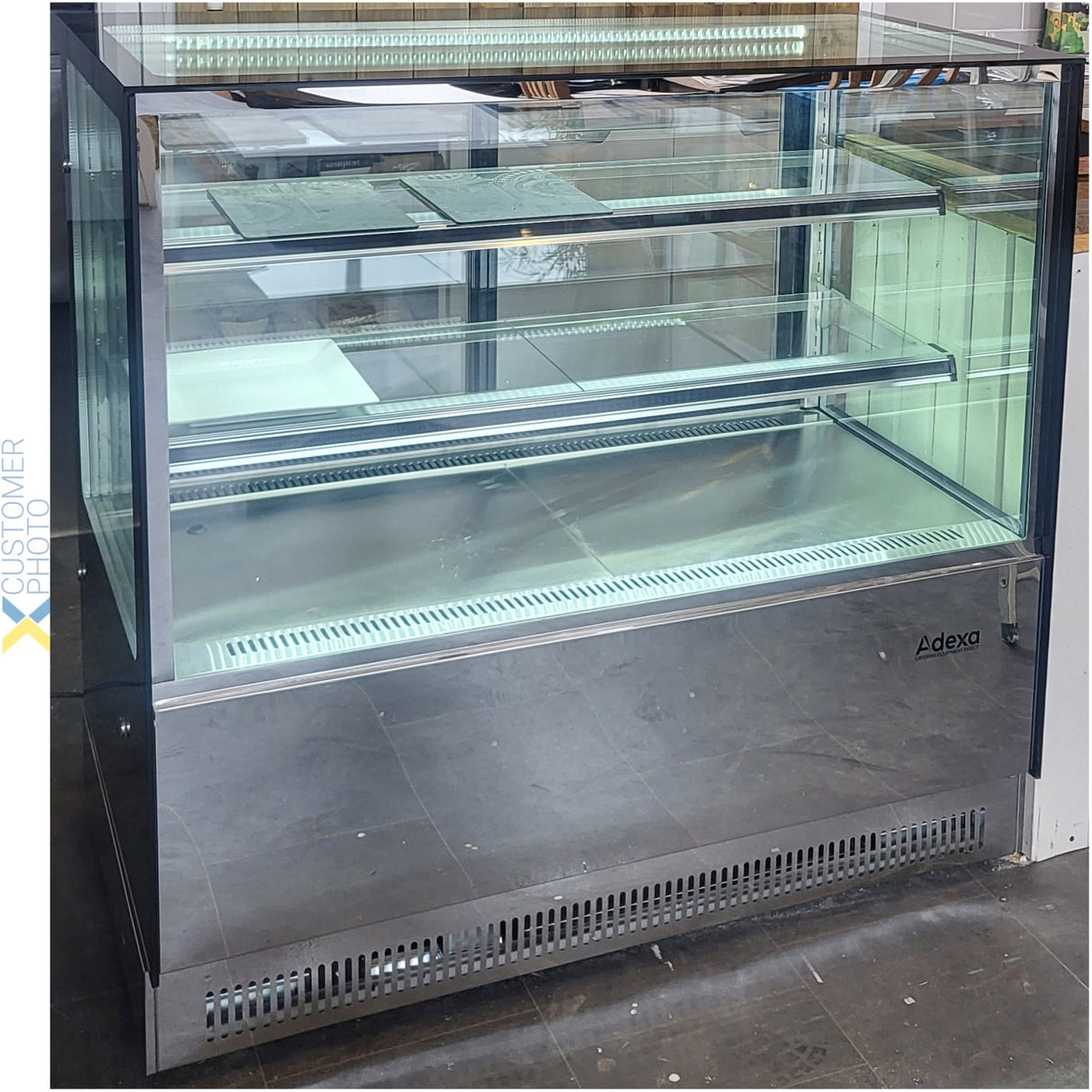 Cake Counter 1200x730x1200mm 2 Shelves Mirror Front Led | Gn1200 Rf2