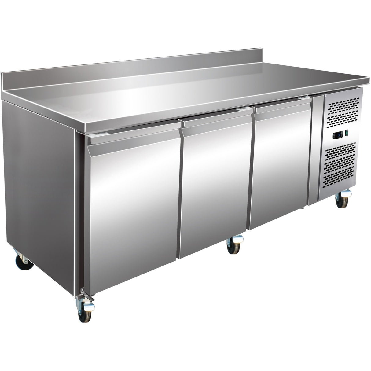 Professional Refrigerated Counter With Upstand 3 Doors Depth 600mm | Rs32 V