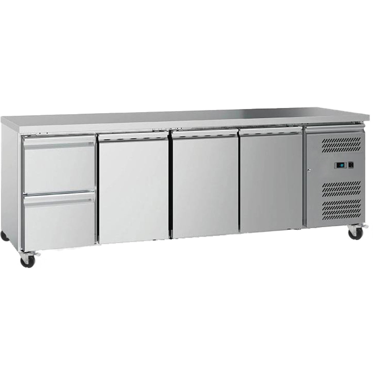 Commercial Refrigerated Counter 3 Doors 2 Drawers Depth 700mm | 2 Drg42 V