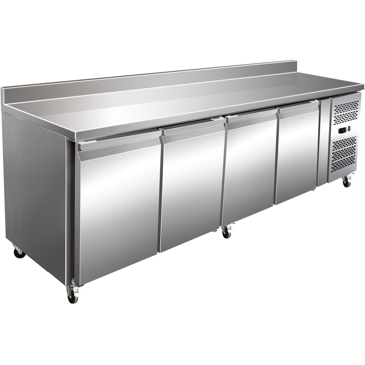 Commercial Refrigerated Counter With Upstand 4 Doors Depth 700mm | Rg42 V