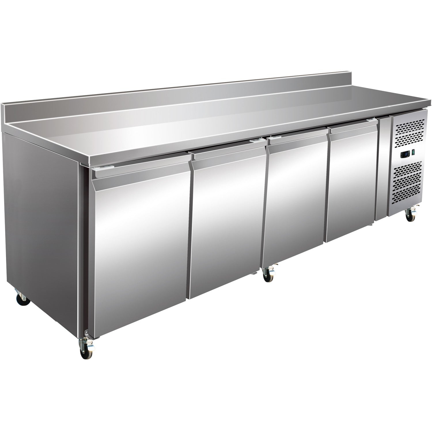 Commercial Freezer Counter With Upstand 4 Doors Depth 600mm |  Fs42 V