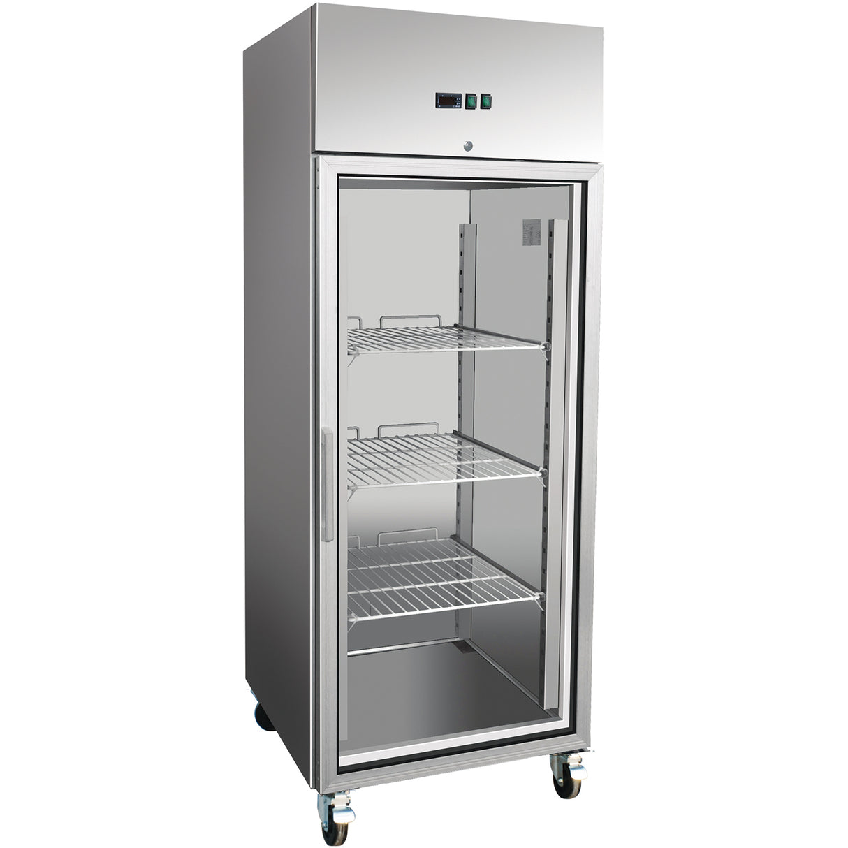 600lt Commercial Refrigerator Stainless Steel Upright Cabinet Single Glass Door Gn2/1 Ventilated Cooling | R600 Vglass