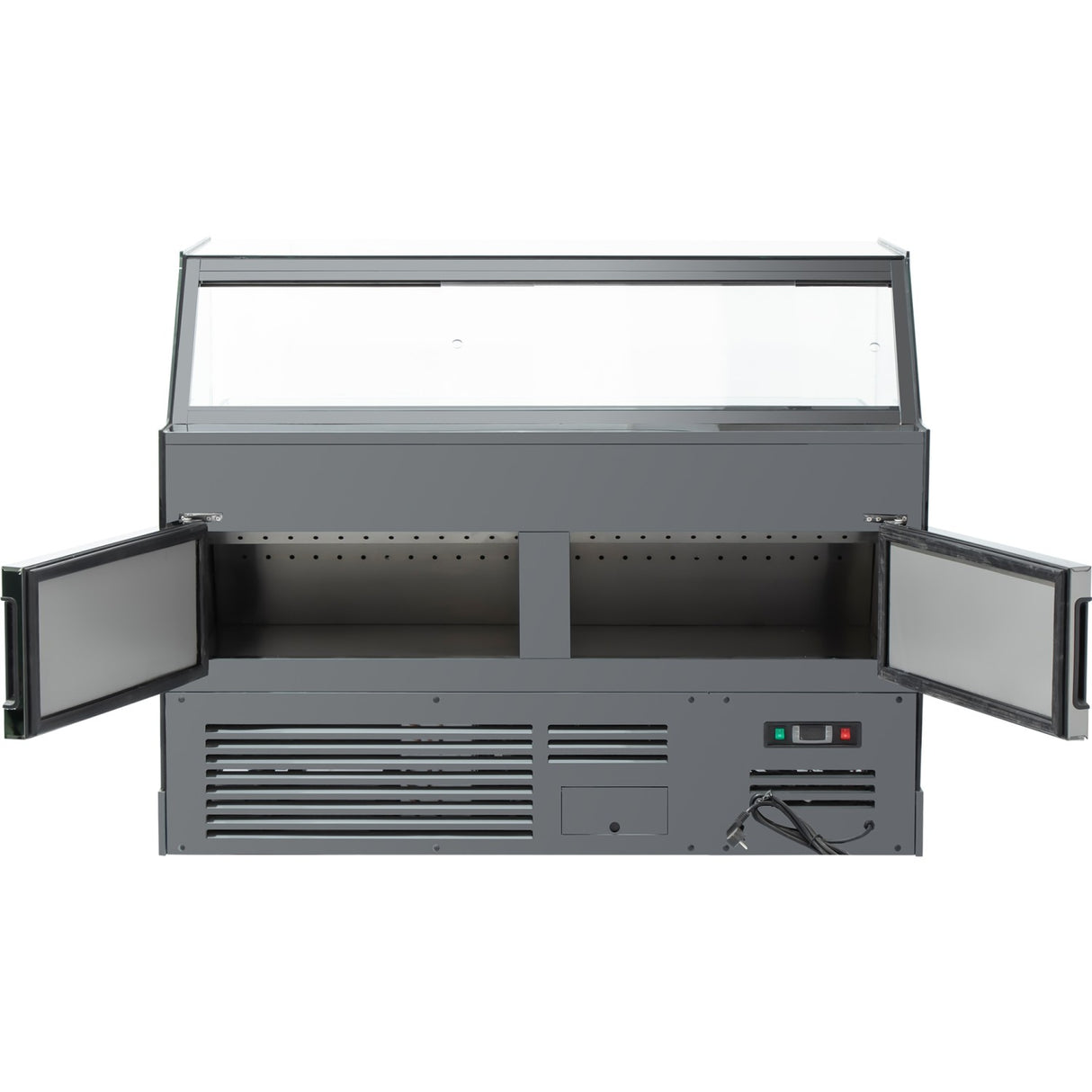 Serve Over Deli Counter Black Front Straight Glass Front Width 1500mm | Gn1500 Ck2 Black