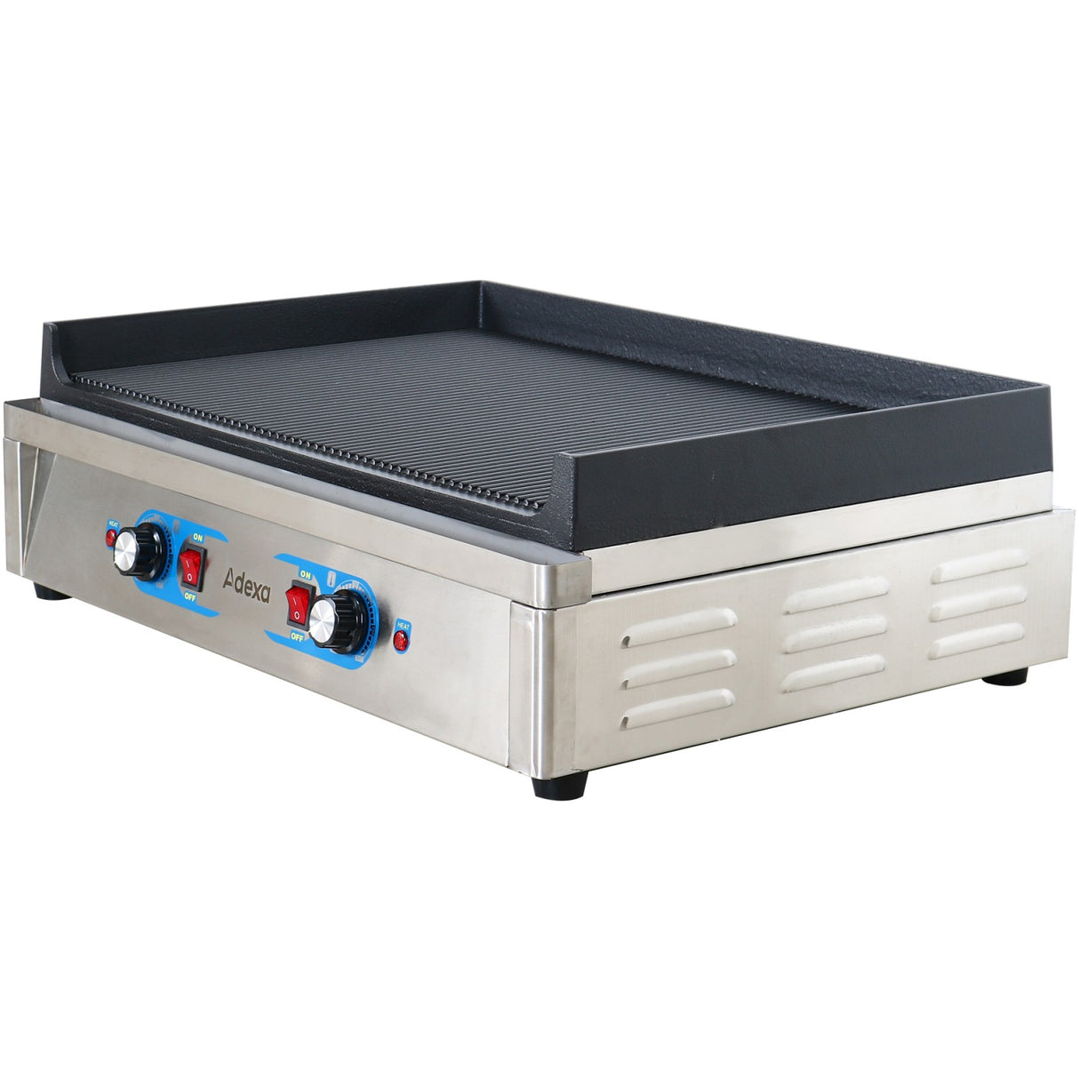 Professional Grill Electric 2 Zones 4.6k W Ribbed Cast Iron Top | Gp7050 Ew