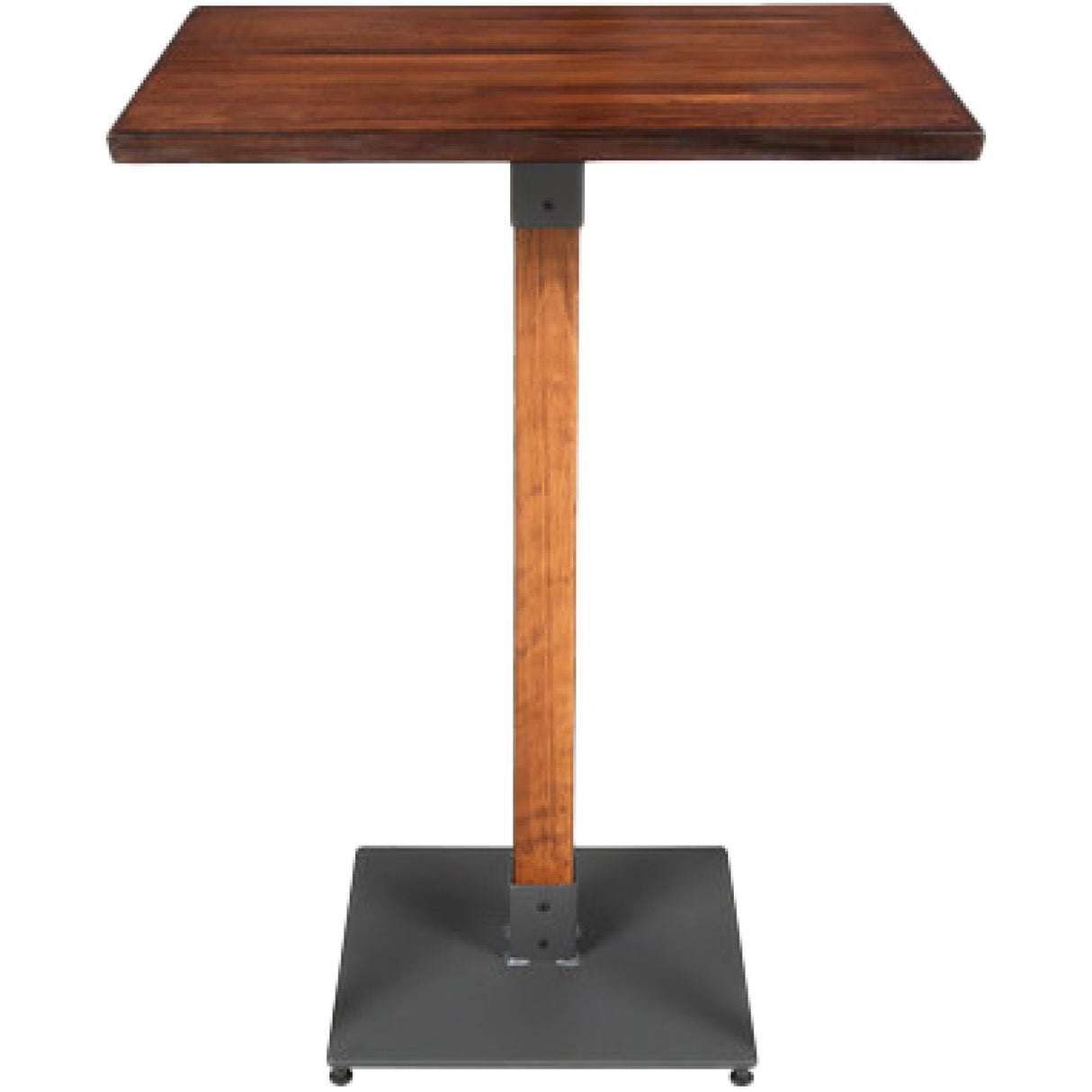 Rustic Bar Table Walnut Top 600x600mm Indoors | Gs10143 Bar24