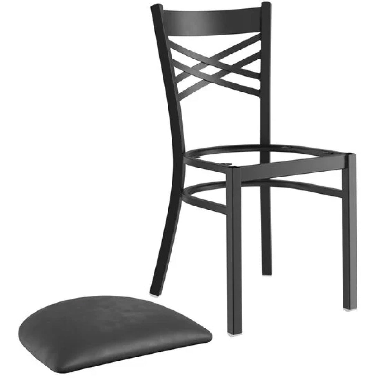 Black Steel Cross Back Chair | Gs6 F0 Bframeblack