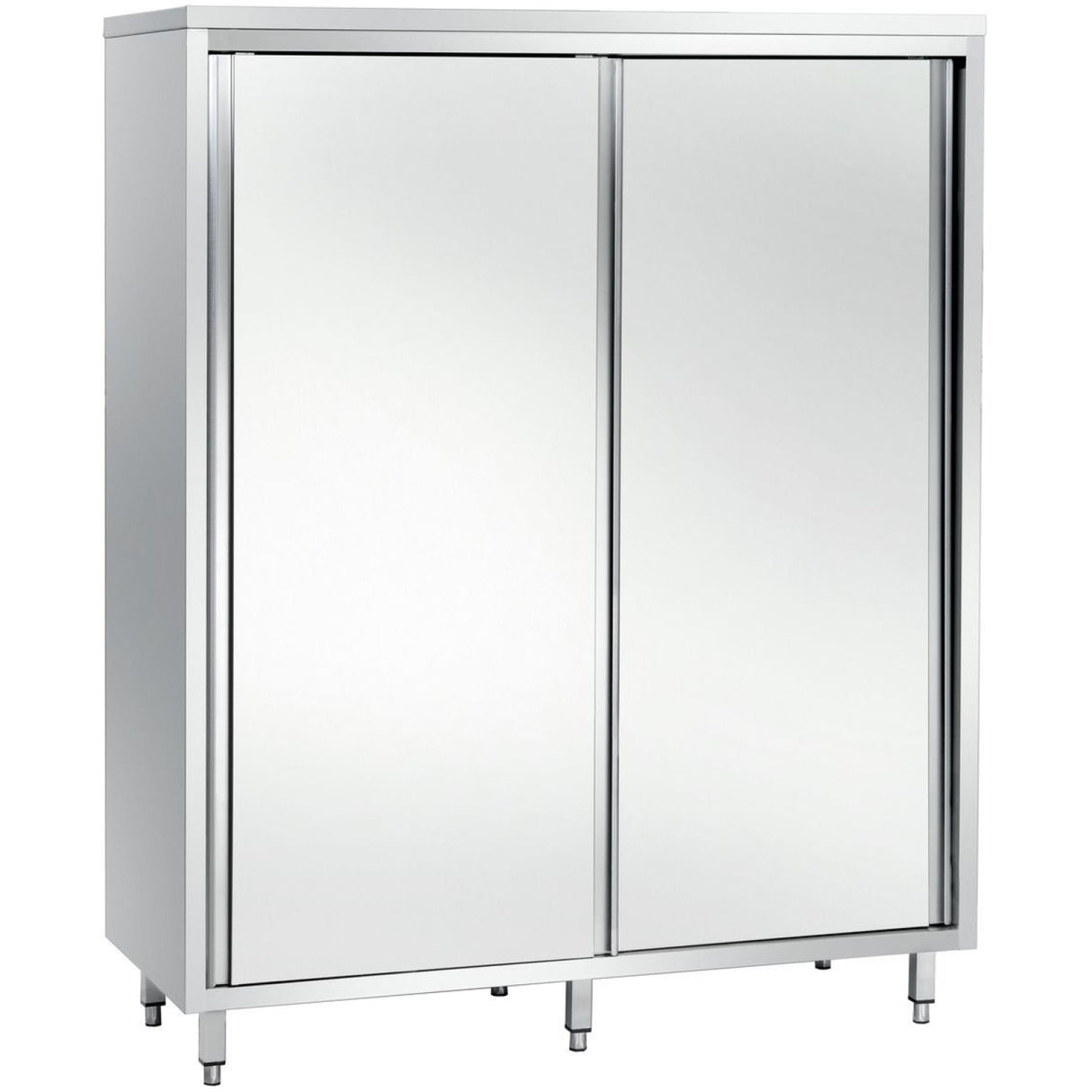 Upright Pan Cupboard Stainless Steel Sliding Doors 3 Shelves 1200x500x1800mm | Gsk12518 Sm