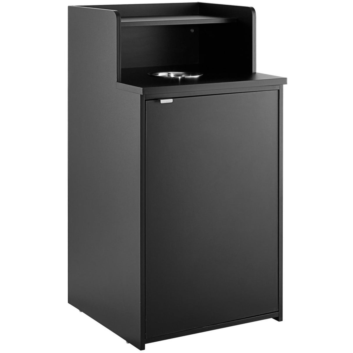 Waste Bin Enclosure Cabinet With Drop Hole And Tray Shelf 625x605x1210mm Black | Gslj0003