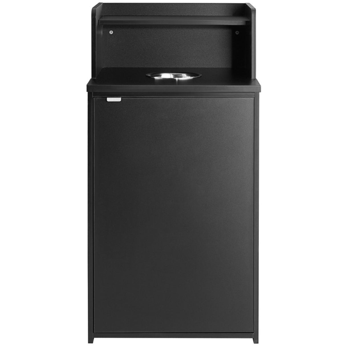 Waste Bin Enclosure Cabinet With Drop Hole And Tray Shelf 625x605x1210mm Black | Gslj0003