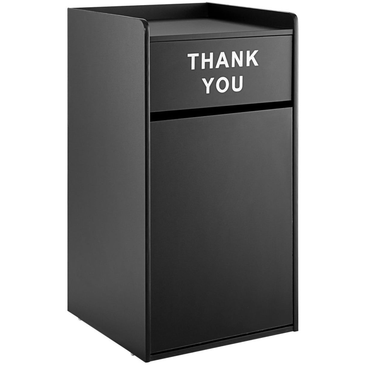 Commercial Rubbish Bin Cabinet &Amp; Tray Shelf 'Thank You' Black | Gslj006 B