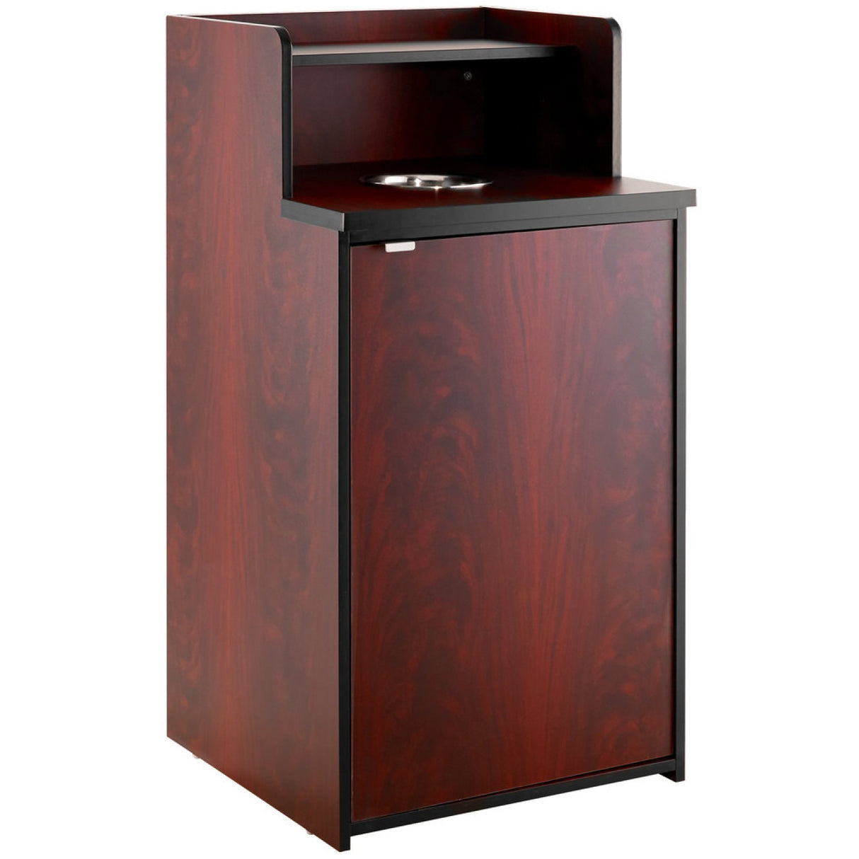 Waste Bin Enclosure Cabinet With Drop Hole And Tray Shelf 625x605x1210mm Mahogany | Gslj0003 M