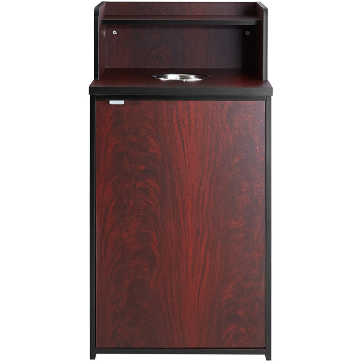 Waste Bin Enclosure Cabinet With Drop Hole And Tray Shelf 625x605x1210mm Mahogany | Gslj0003 M
