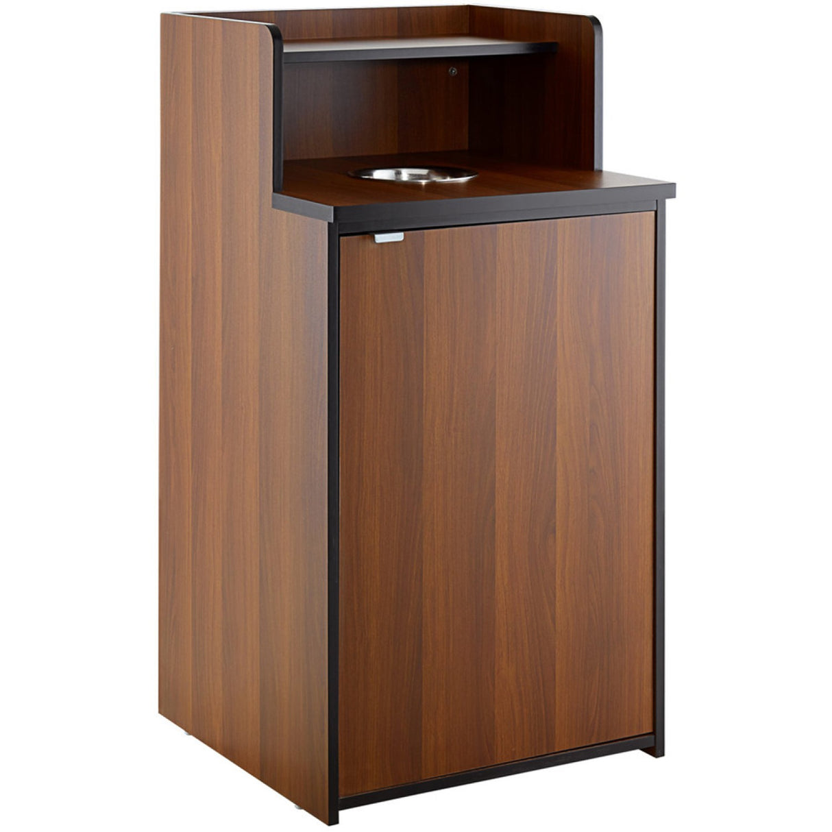 Waste Bin Enclosure Cabinet With Drop Hole And Tray Shelf 625x605x1210mm Walnut | Gslj0003 W
