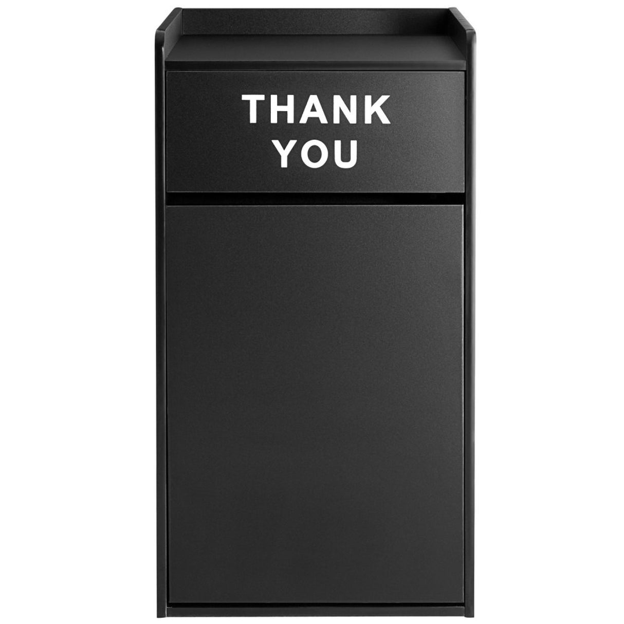 Commercial Rubbish Bin Cabinet &Amp; Tray Shelf 'Thank You' Black | Gslj006 B