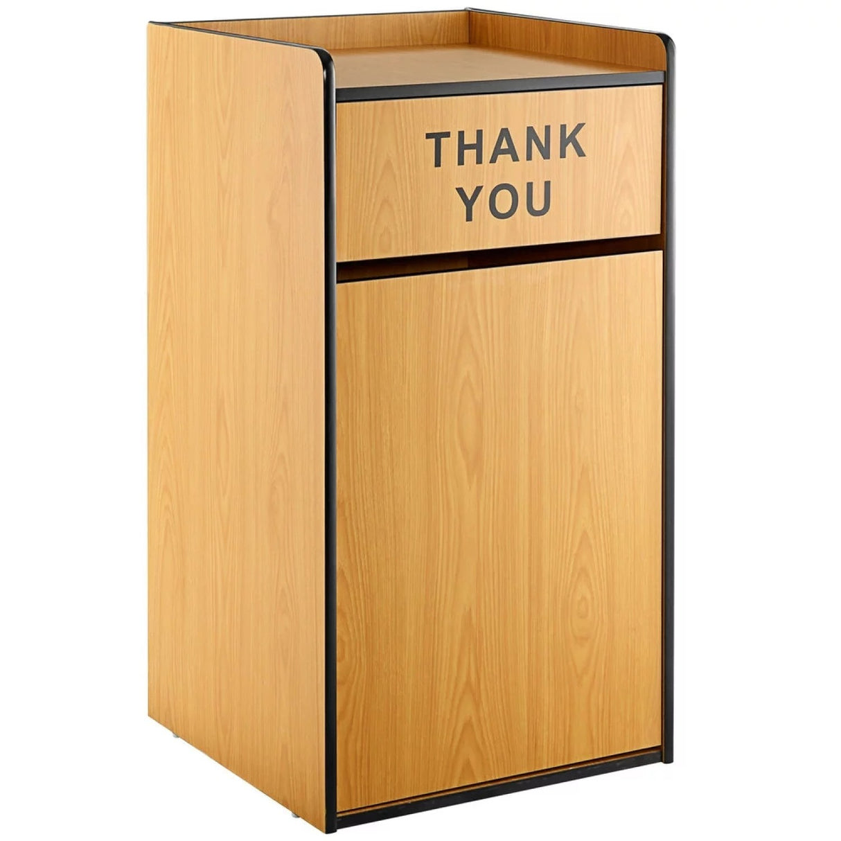 Commercial Rubbish Bin Cabinet &Amp; Tray Shelf 'Thank You' Natural | Gslj006 N