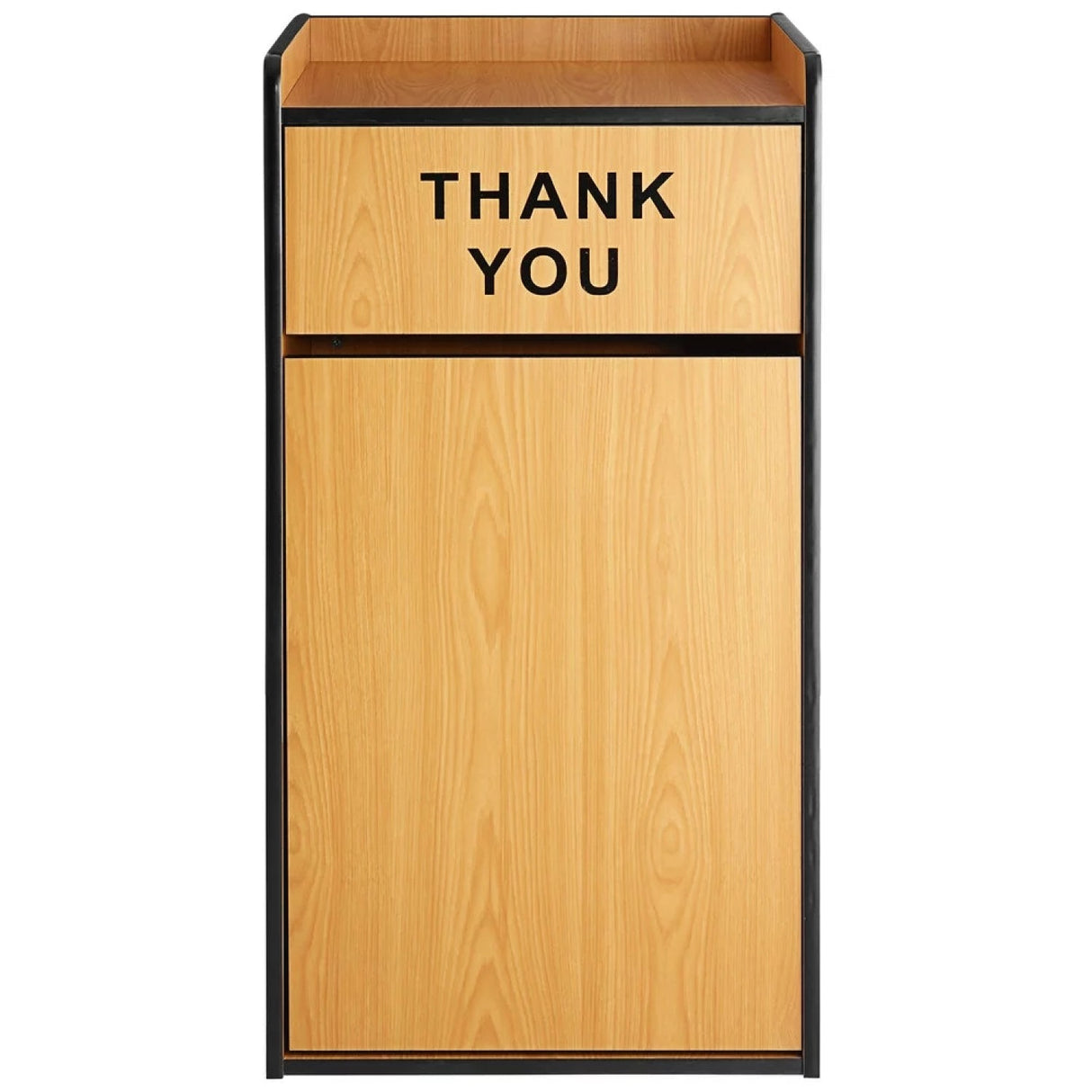 Commercial Rubbish Bin Cabinet &Amp; Tray Shelf 'Thank You' Natural | Gslj006 N