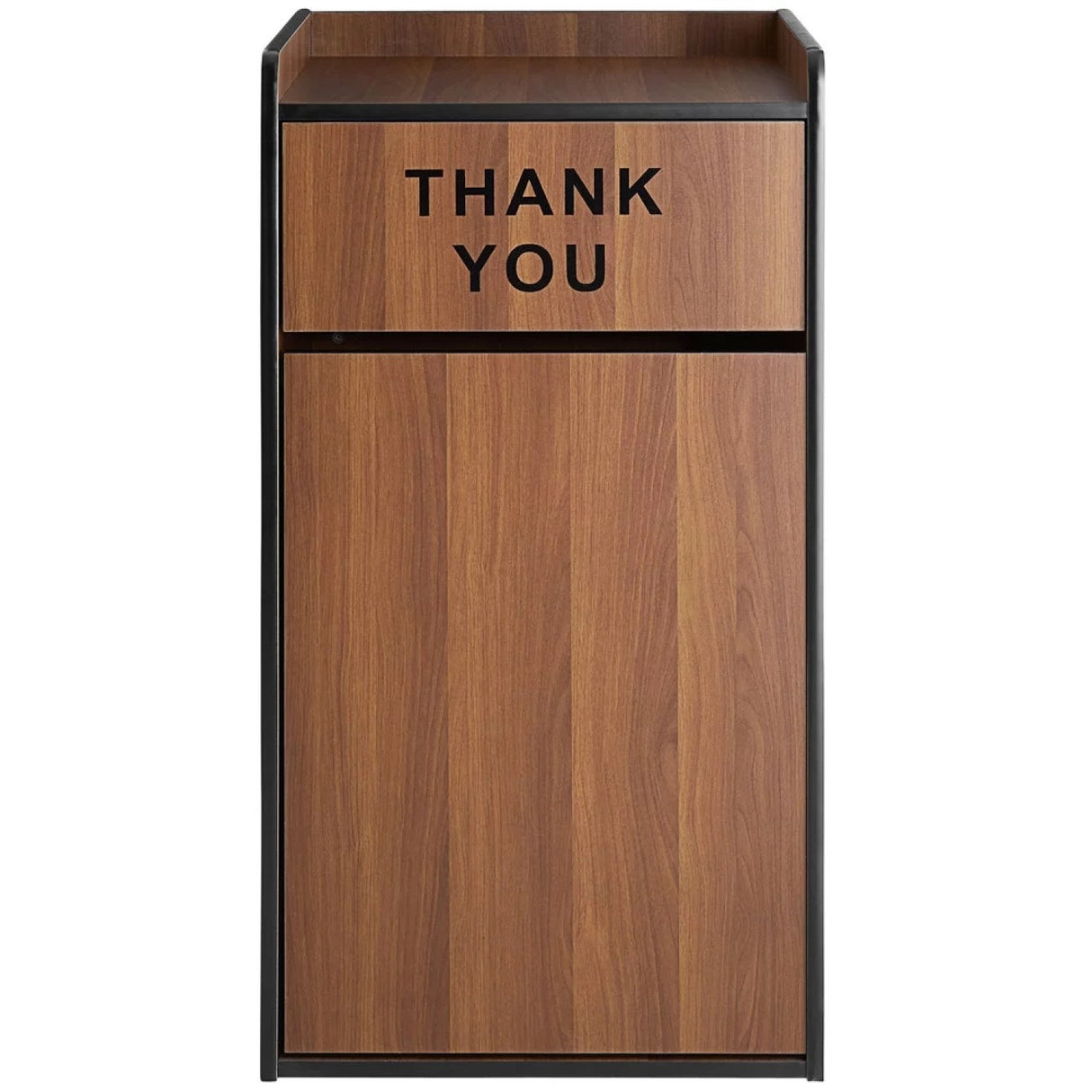 Commercial Rubbish Bin Cabinet &Amp; Tray Shelf 'Thank You' Walnut | Gslj006 W