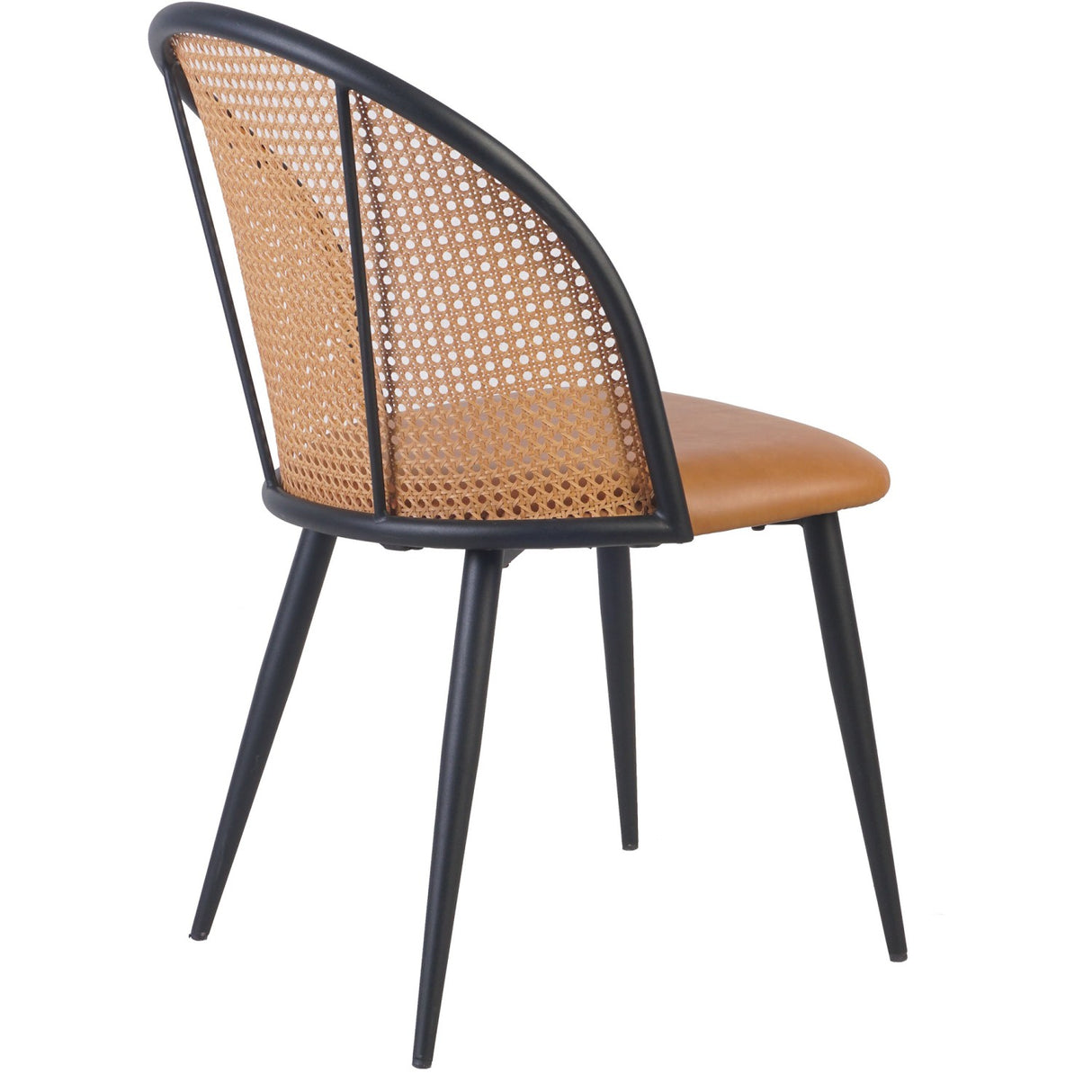 Bistro Rattan Chair With Black Vinyl Seat Round Back | Gsm1023 Black