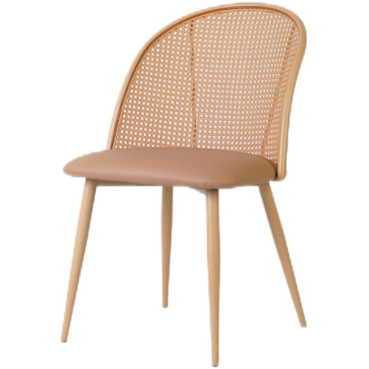 Bistro Rattan Chair With Brown Vinyl Seat Round Back | Gsm1023 Natural