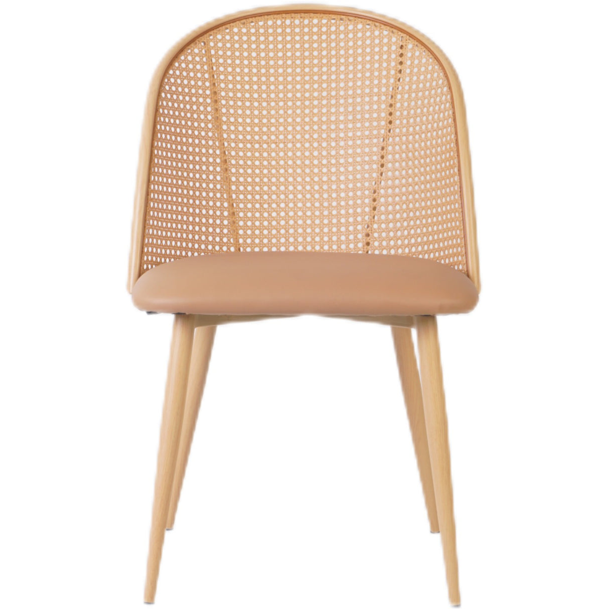 Bistro Rattan Chair With Brown Vinyl Seat Round Back | Gsm1023 Natural