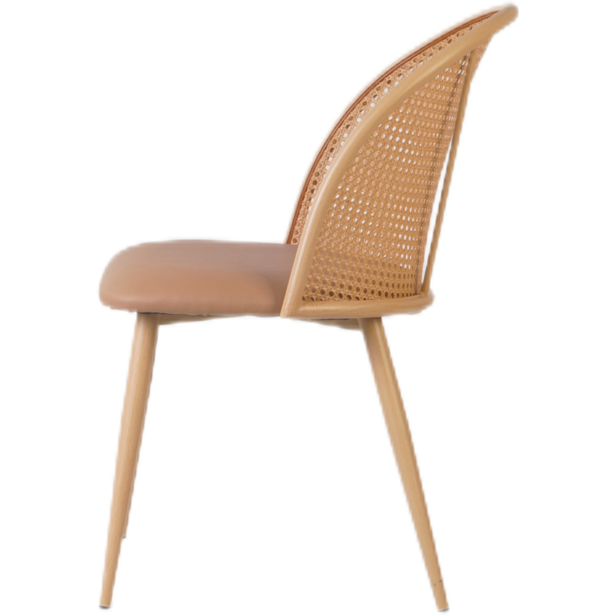 Bistro Rattan Chair With Brown Vinyl Seat Round Back | Gsm1023 Natural