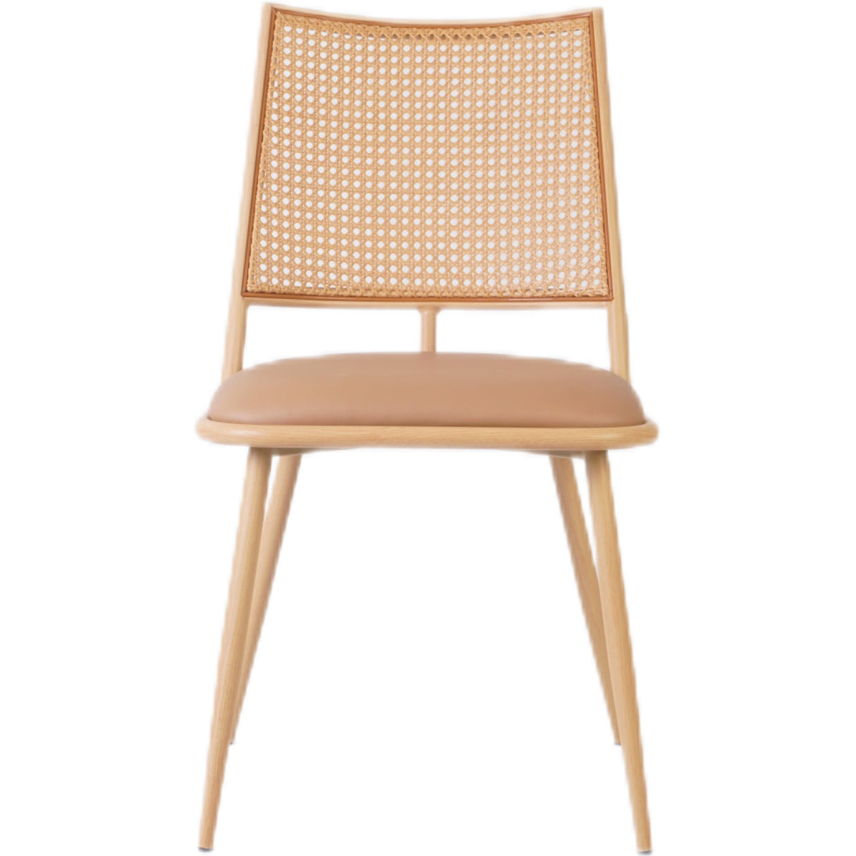 Bistro Rattan Chair With Brown Vinyl Seat Square Back | Gsm1024 Natural
