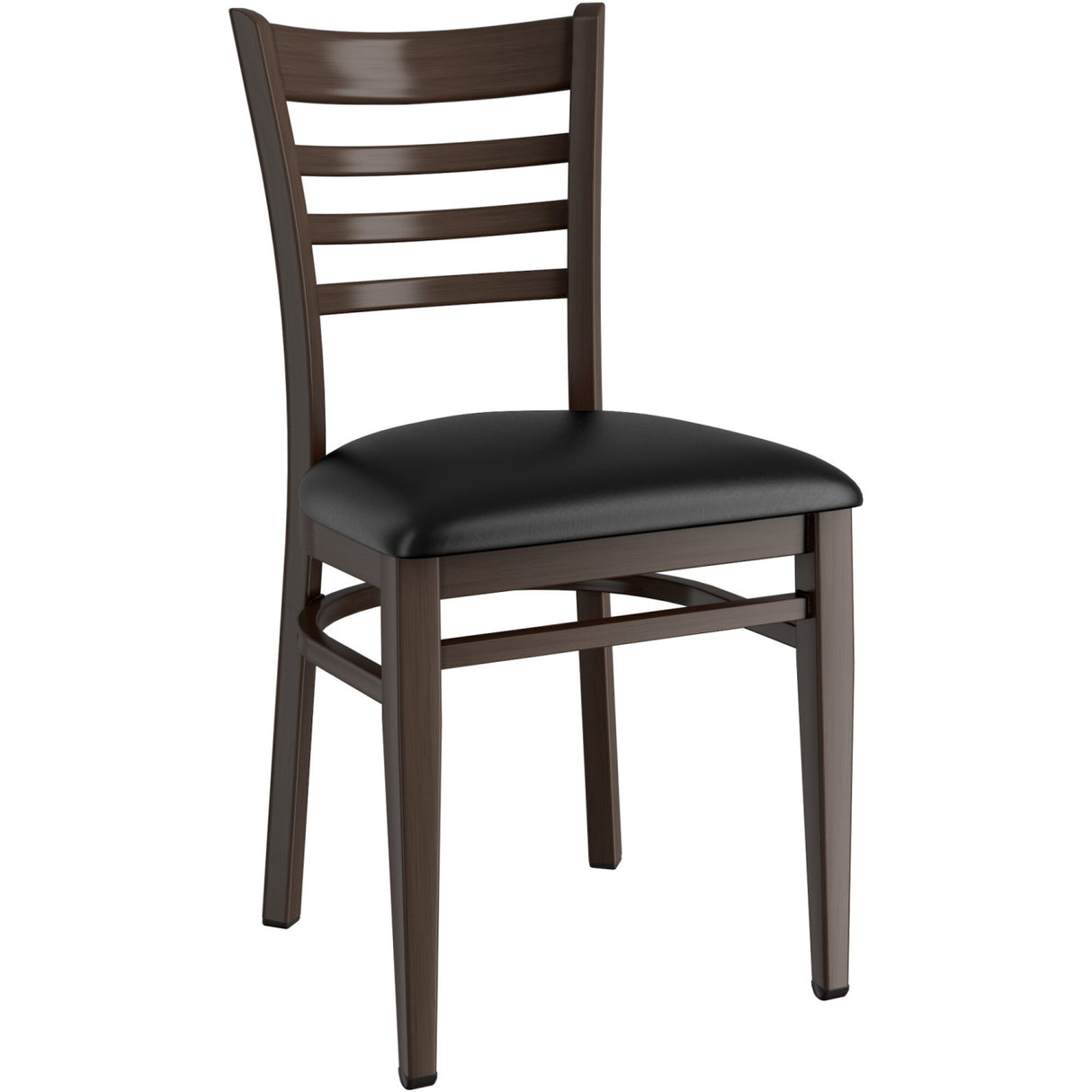 Walnut Wood Chair With Black Vinyl Cushion Seat | Gsw0005 Blackcushion