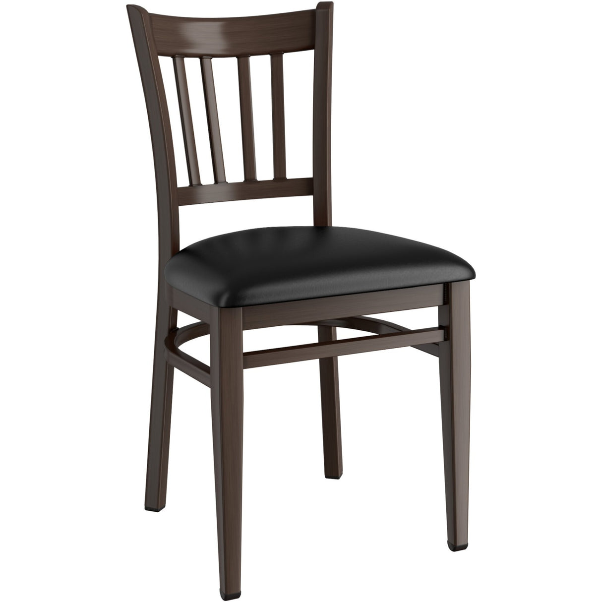 Walnut Wood Chair With Black Vinyl Cushion Seat | Gsw0008 Blackcushion