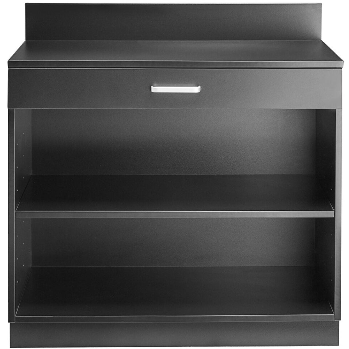 Black Waitress Station With Drawer And Adjustable Shelf 915x610x915mm | Gsws003