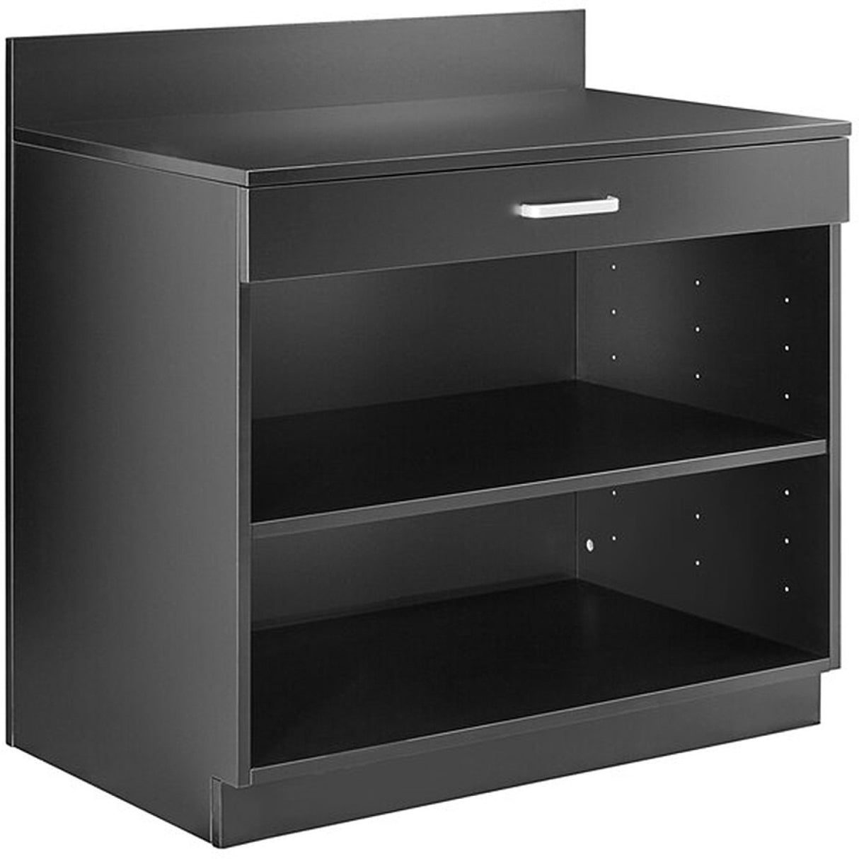 Black Waitress Station With Drawer And Adjustable Shelf 915x610x915mm | Gsws003
