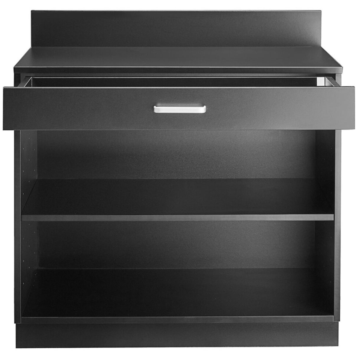 Black Waitress Station With Drawer And Adjustable Shelf 915x610x915mm | Gsws003