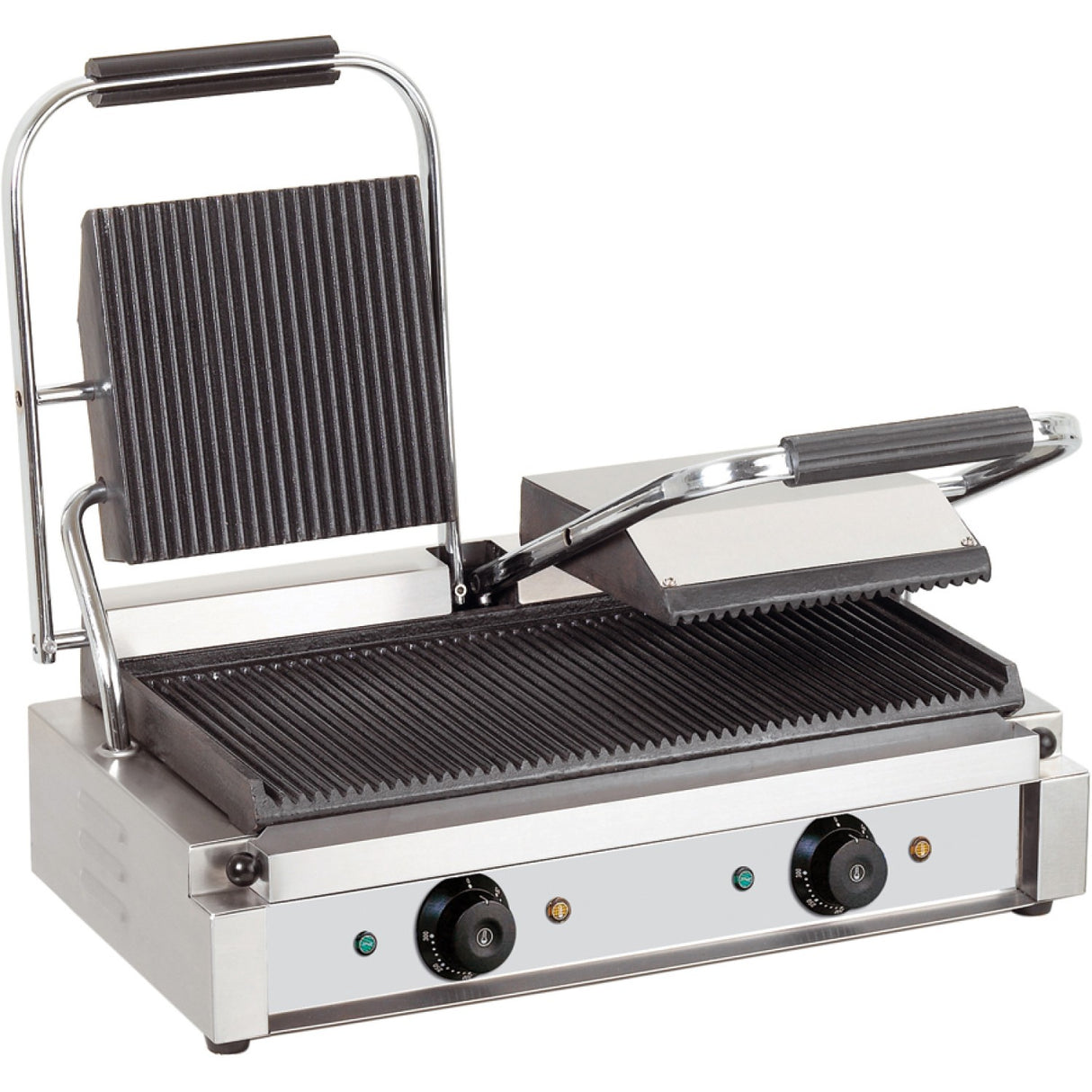 Heavy Duty Twin Panini Contact Grill 3.6k W Ribbed | Eg03 A