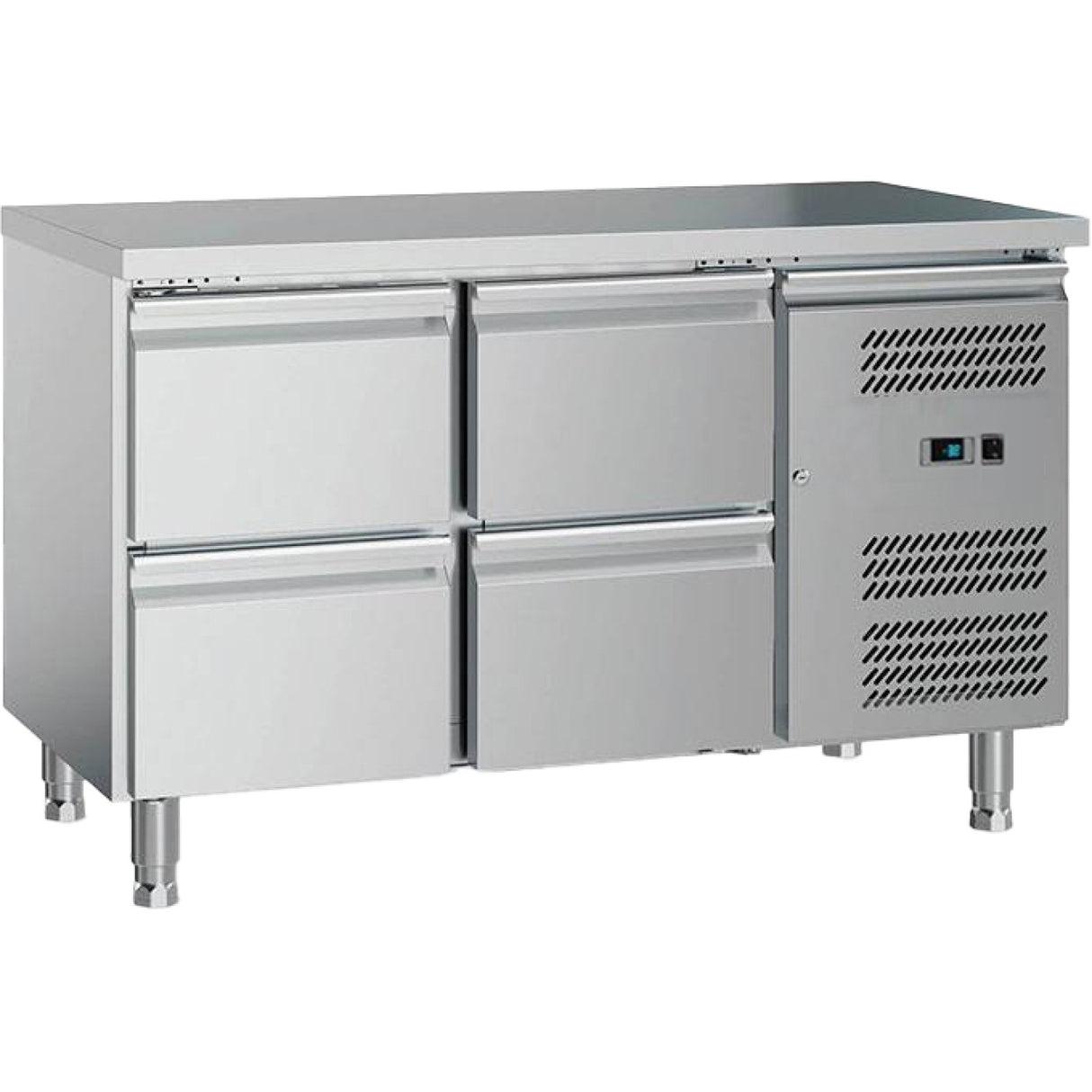 Commercial Refrigerated Counter 4 Drawers Gn1/1 1200x700x650mm | Gxx608