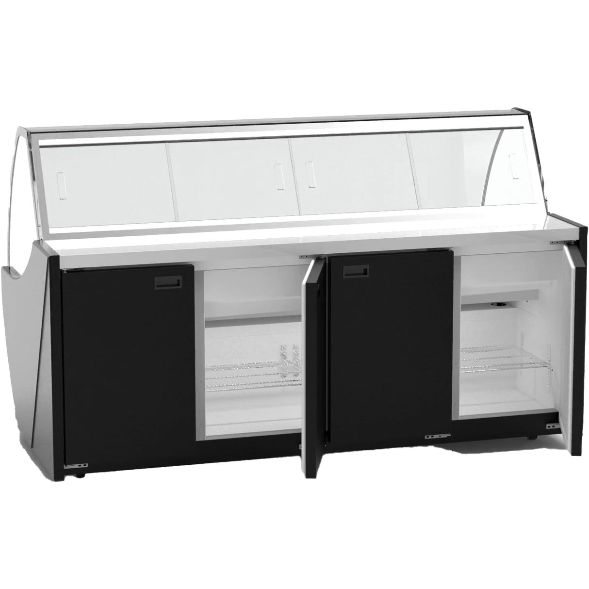 Serve Over Deli Counter Curved Glass Front Width 1520mm Black | Hc84 V1052