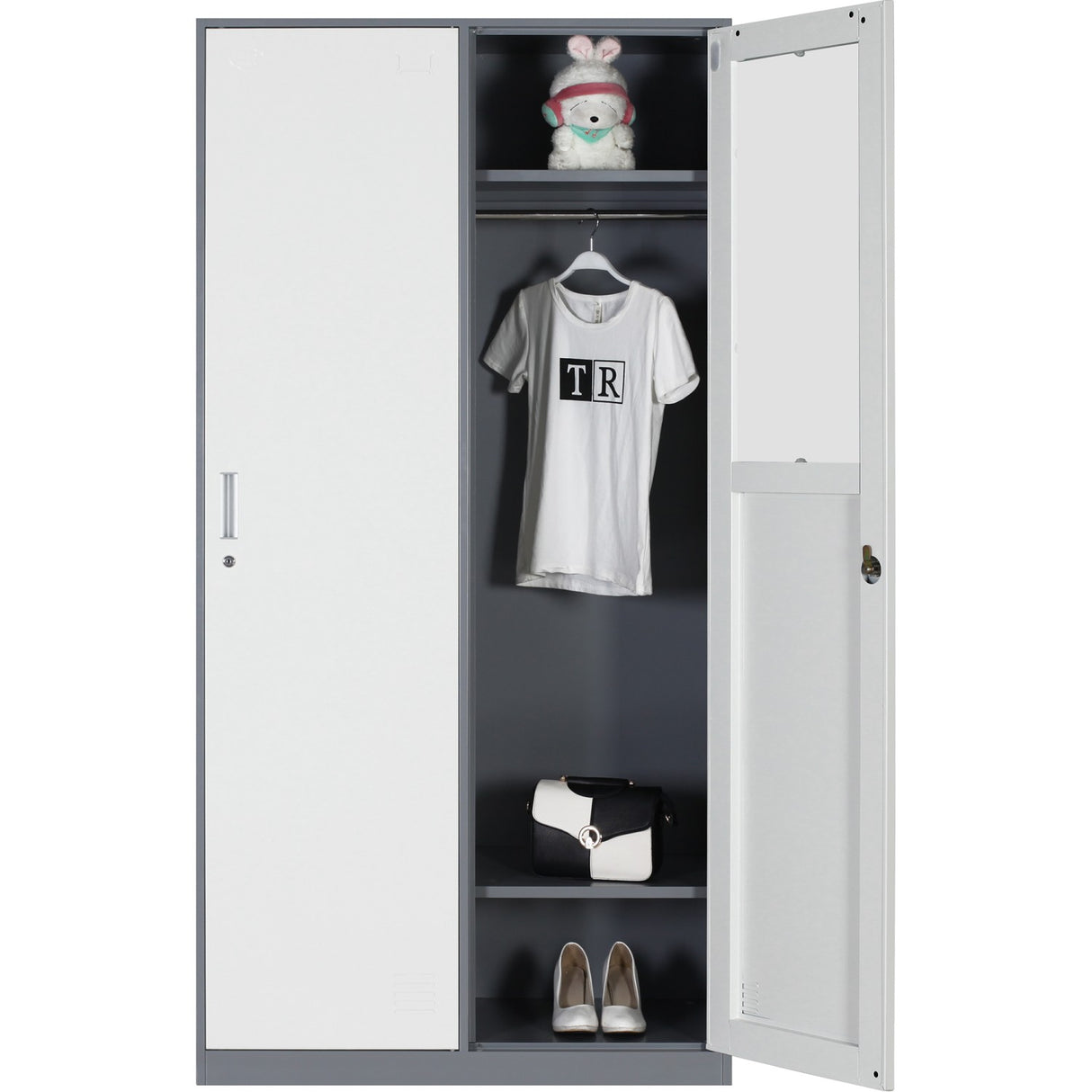 Commercial 2 Door Locker 900x450x1800mm Gray White | Hdgs02