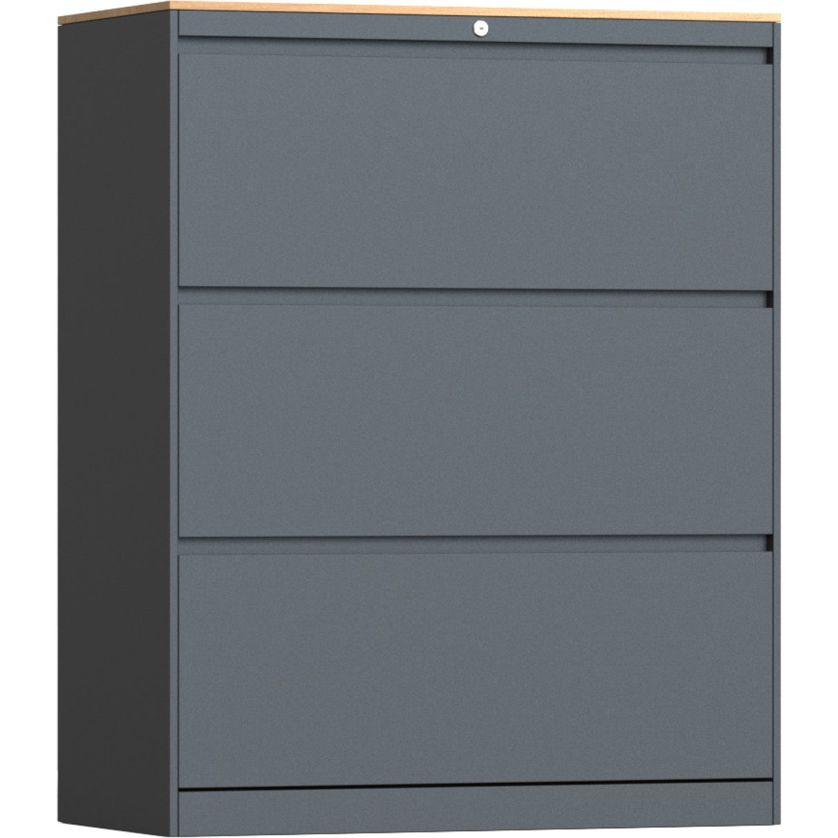 Professional Knock Down Metal Storage Cabinet With 3 Drawers Wooden Effect Dark Gray 900x450x1120mm | Hdknl03