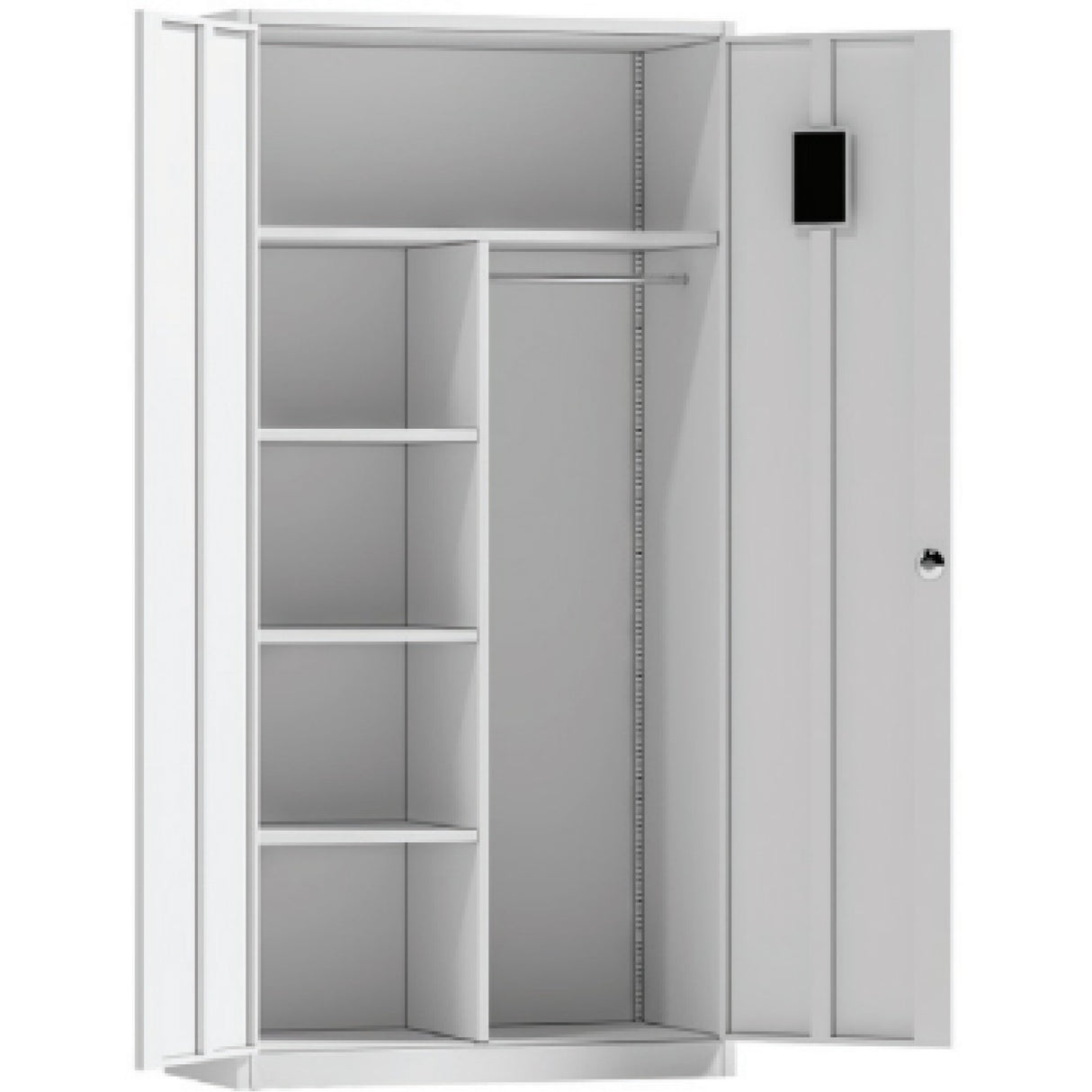 Professional Double Door Filing Cabinet With Locker 900x390x1800mm White | Hdwg02