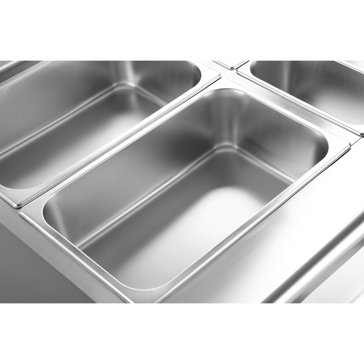 Commercial Electric Bain Marie With Cabinet 2x Gn1/1 + 2x Gn1/3 6k W 900mm Depth |  Heb909 A