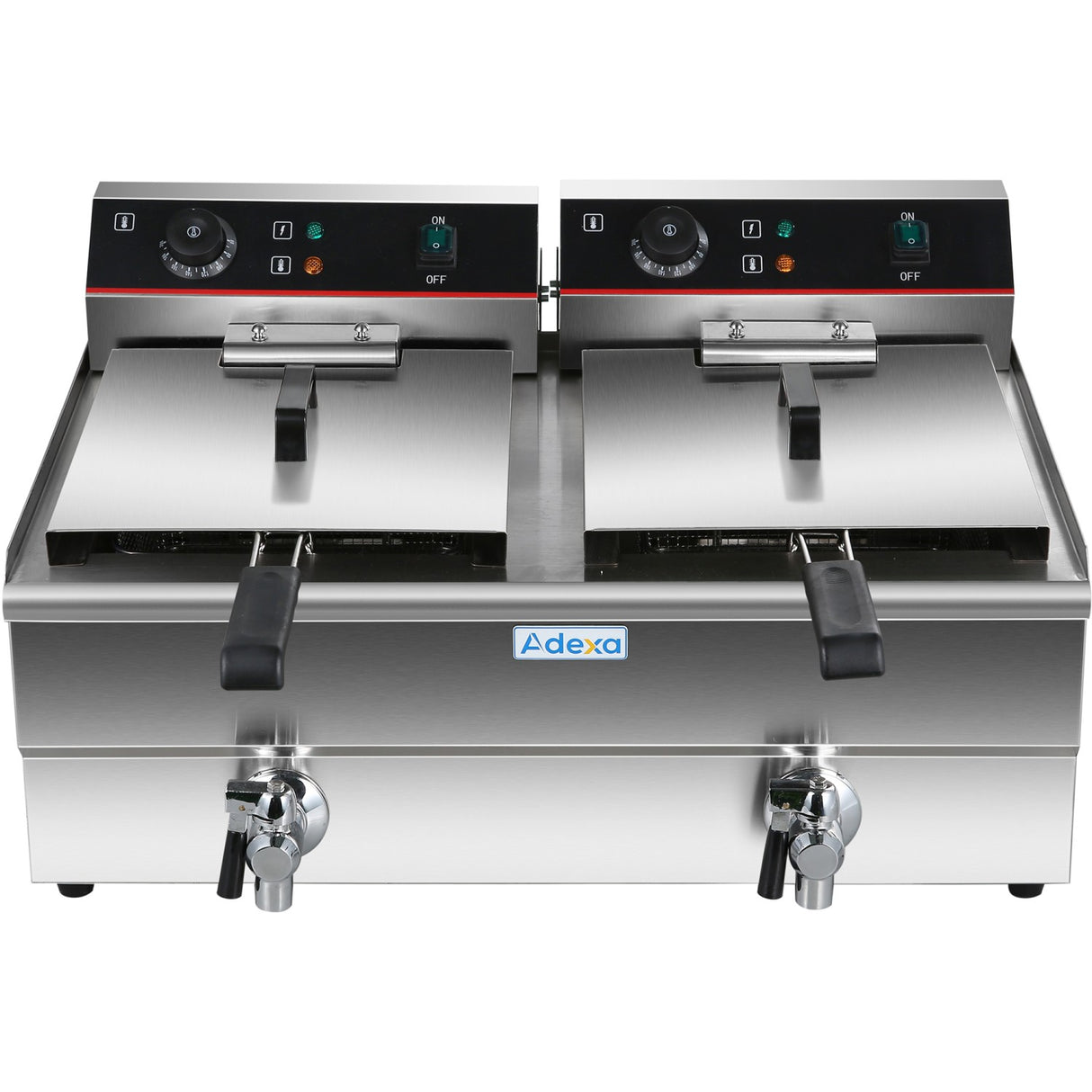 Commercial Fryer Double Electric 2x10 Litre 6k W Countertop Drainage Tap | Hef102 V