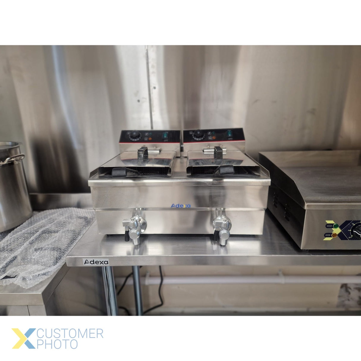 Commercial Fryer Double Electric 2x10 Litre 6k W Countertop Drainage Tap | Hef102 V