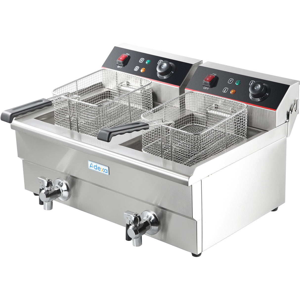 Commercial Fryer Double Electric 2x16 Litre 10k W Countertop Drainage Tap | Hef162 V