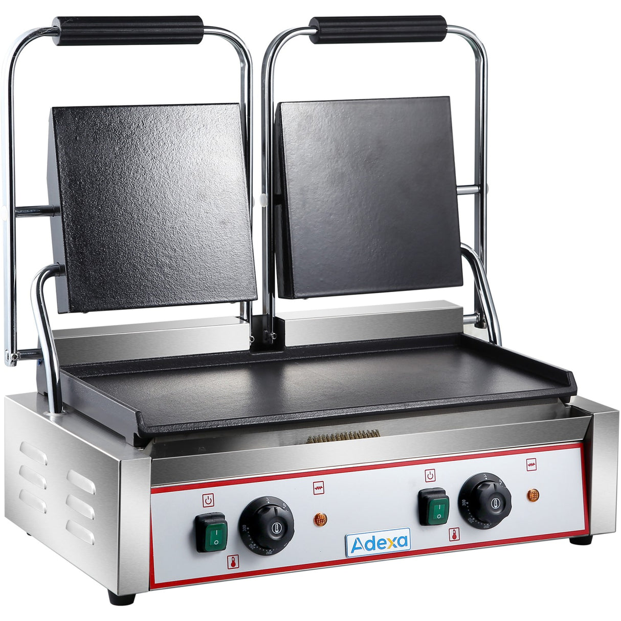 Heavy Duty Twin Panini Contact Grill Smooth 3.6k W Dual Zone | Heg813 B