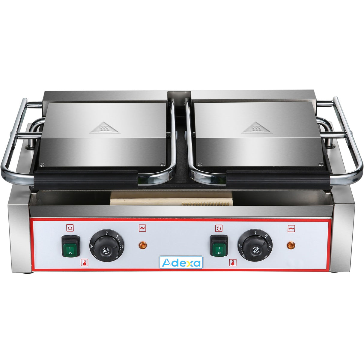 Heavy Duty Twin Panini Contact Grill Smooth 3.6k W Dual Zone | Heg813 B