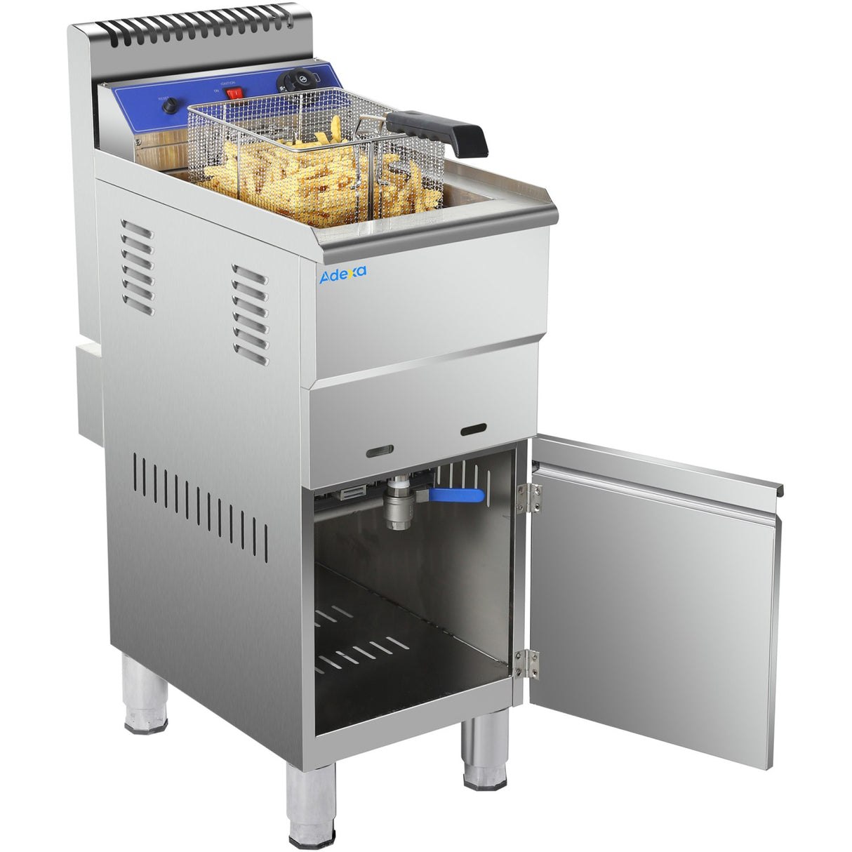 Professional Single Basket Free Standing Gas Fryer Single Tank 18 Litres| Hgf181 C