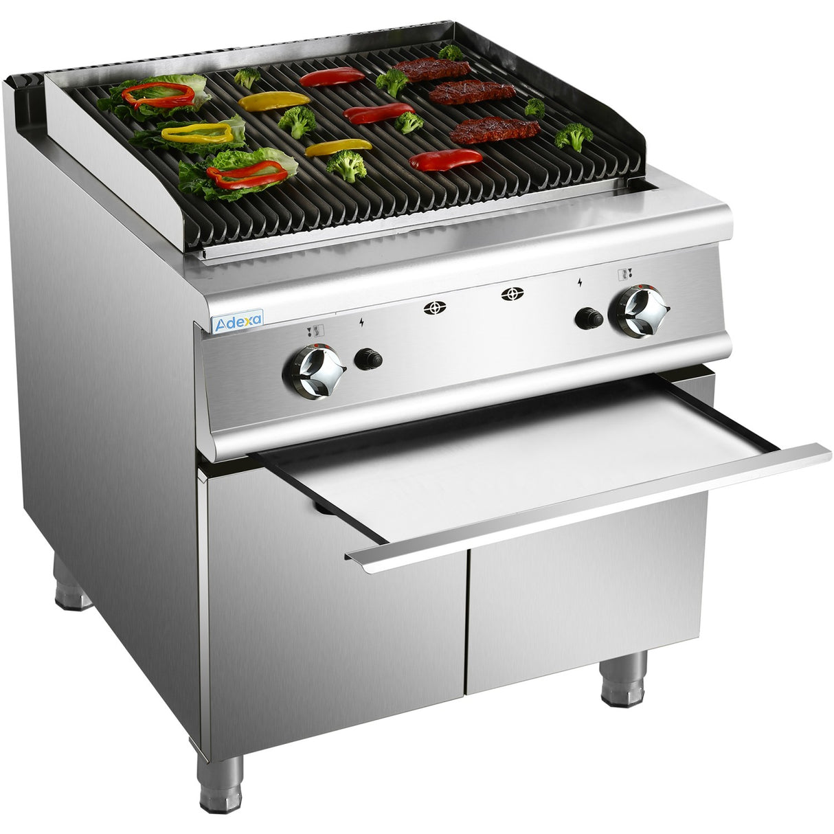Professional Gas Lava Rock Grill With Cabinet Base 14.4k W 700mm Depth | Hgl707