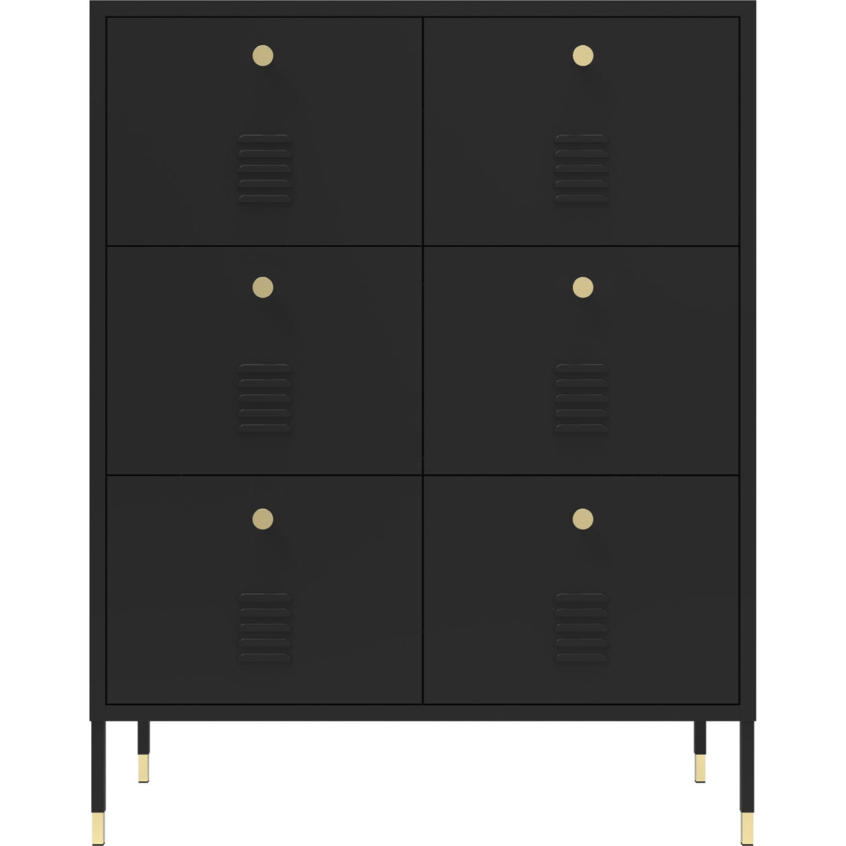 Metal Storage Cabinet 6 Drawers 800x400x1015mm Black | Hma13