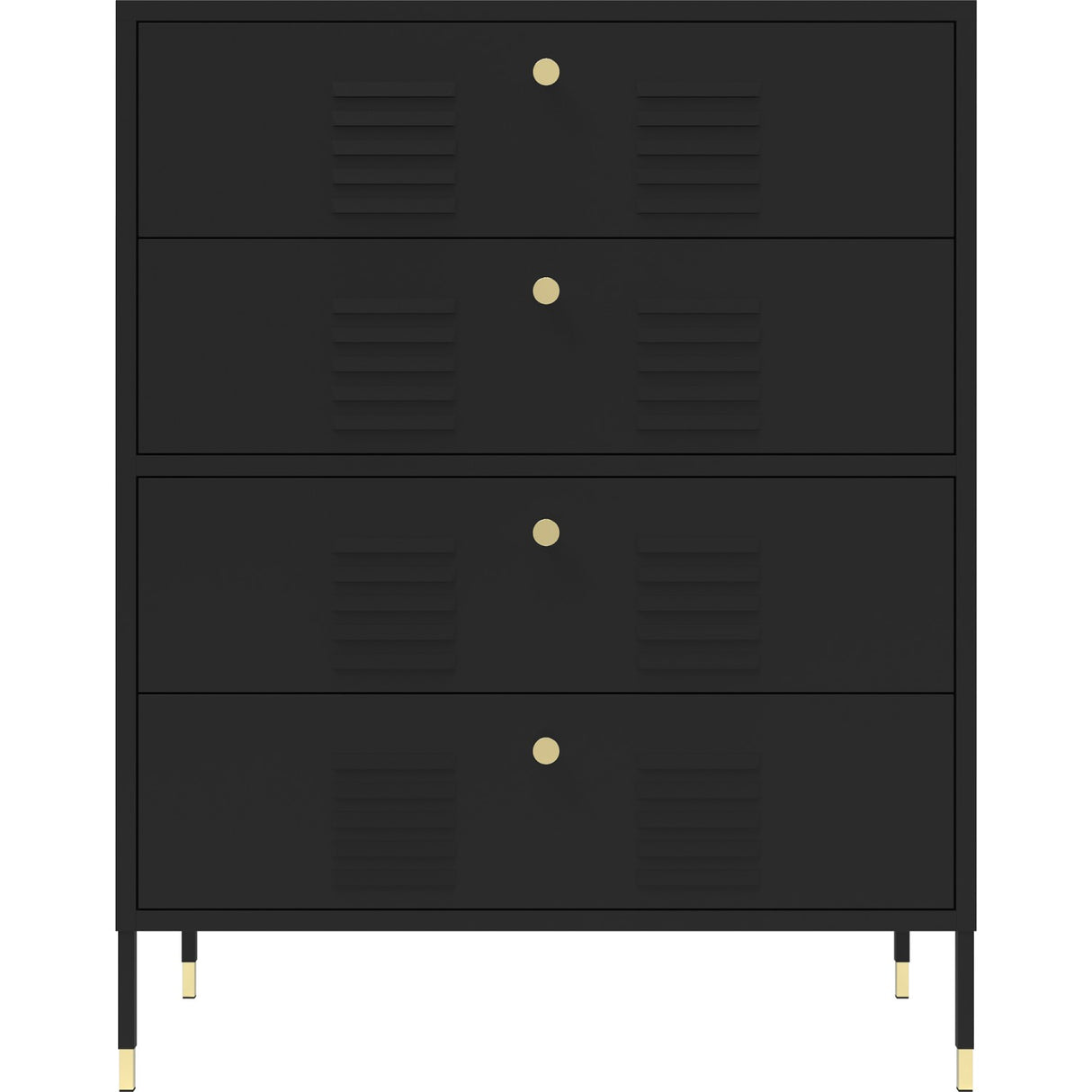 Metal Storage Cabinet 4 Drawers 800x400x1015mm Black | Hma14